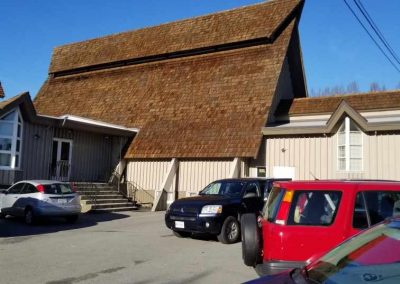 Restored Cedar Roof of 35 year old church at Oak St & W 49th Ave, Vancouver BC.